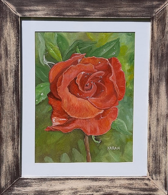 karah Art - painting - Red Rose